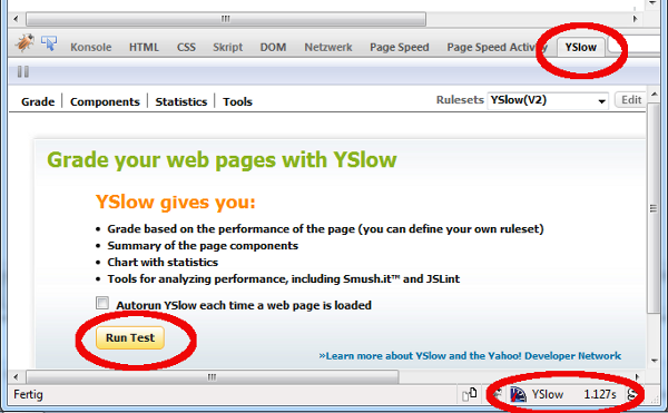 Yahoos YSlow im Firefox